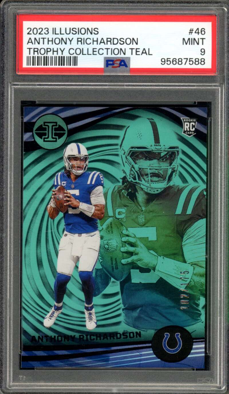 Anthony Richardson Rookie Card 2023 Illusions Trophy Collection Teal #46 PSA 9 Image 1