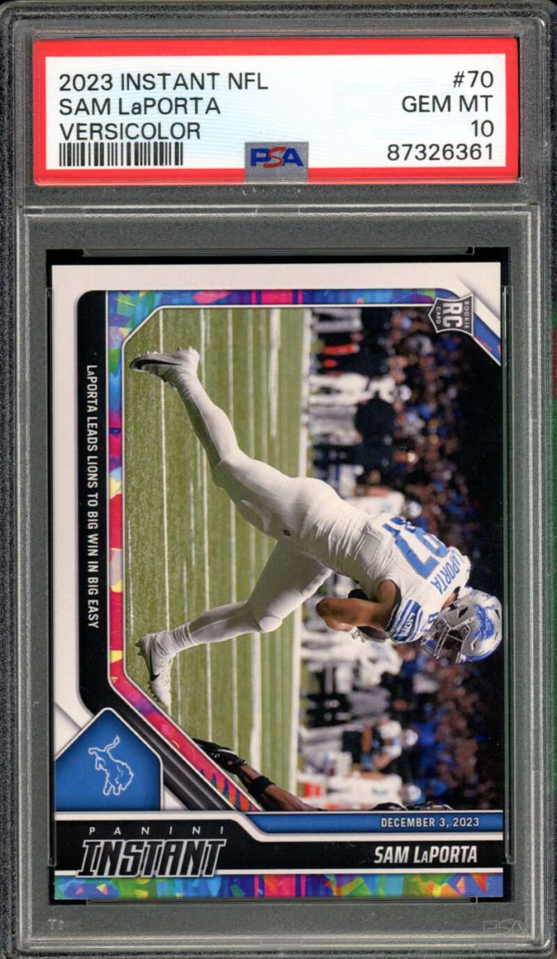 Sam Laporta Rookie Card 2023 Instant Versicolor (1/5) #70 PSA 10 Image 1