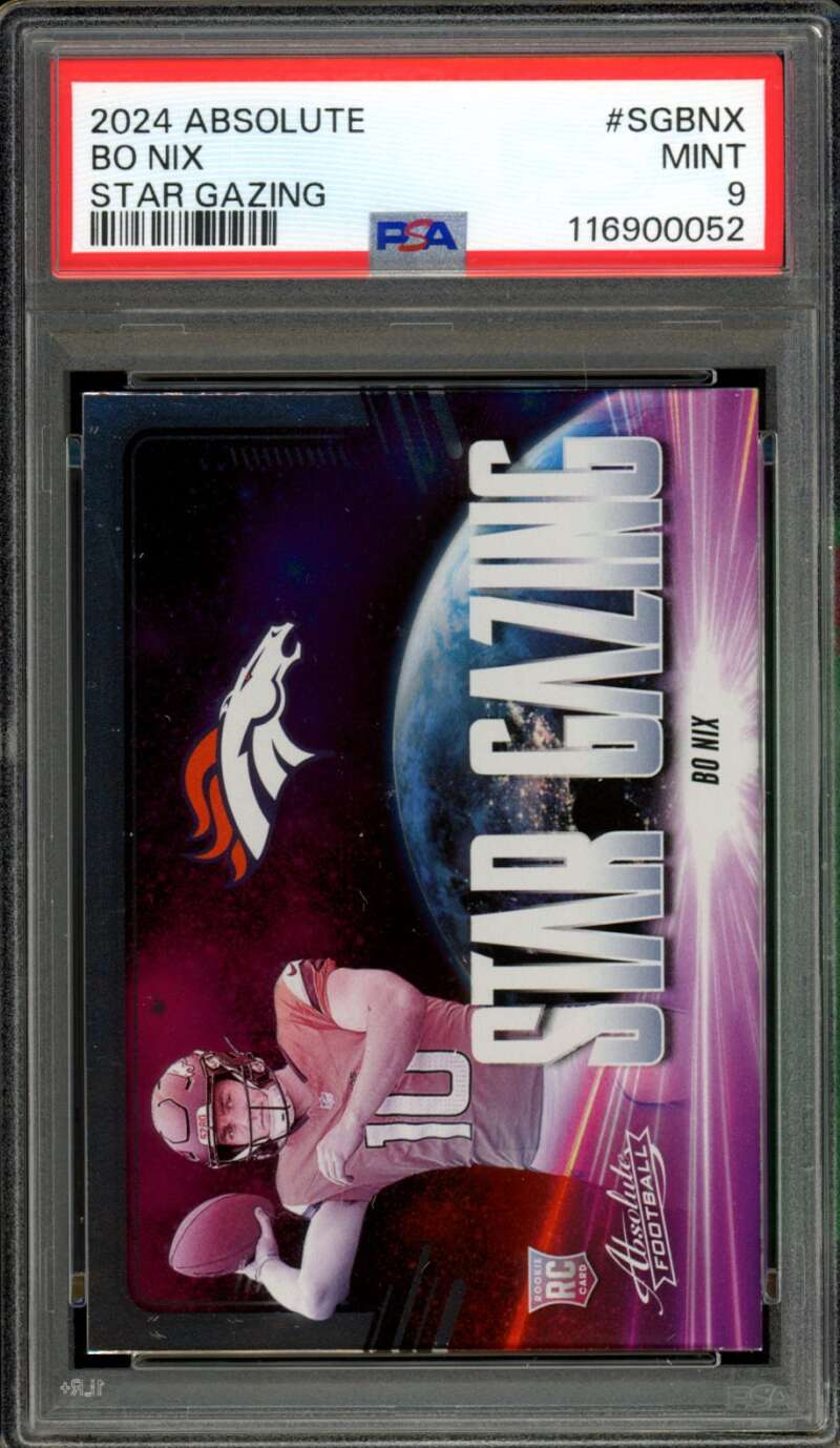 Bo Nix Rookie Card 2024 Absolute Star Gzing #SGBNX PSA 9 Image 1