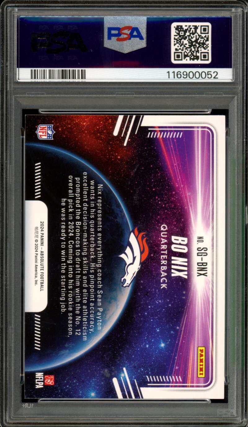 Bo Nix Rookie Card 2024 Absolute Star Gzing #SGBNX PSA 9 Image 2