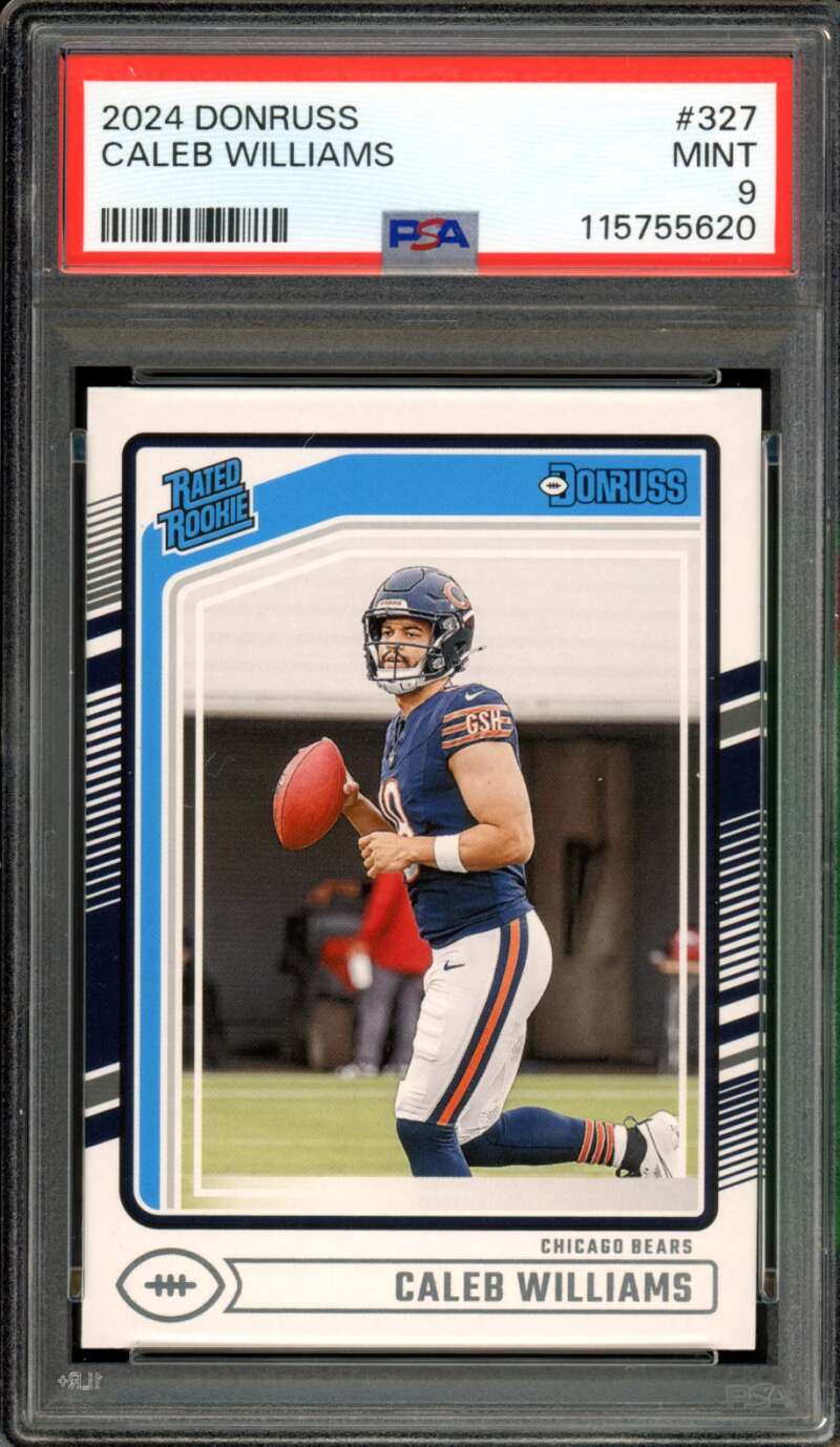 Caleb Williams Rookie Card 2024 Donruss #327 PSA 9 Image 1