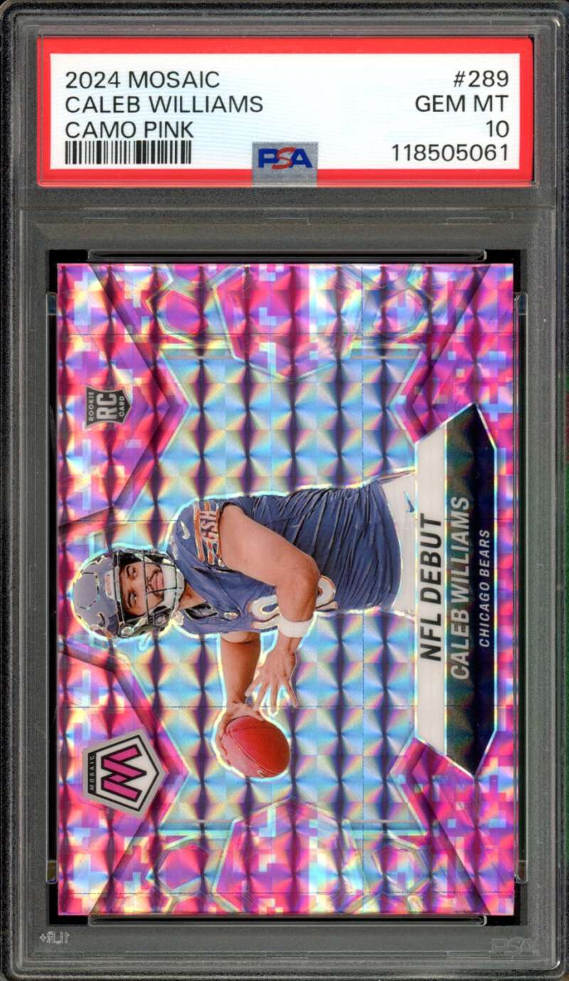 Caleb Williams Rookie Card 2024 Mosaic Camo Pink #289 PSA 10 Image 1