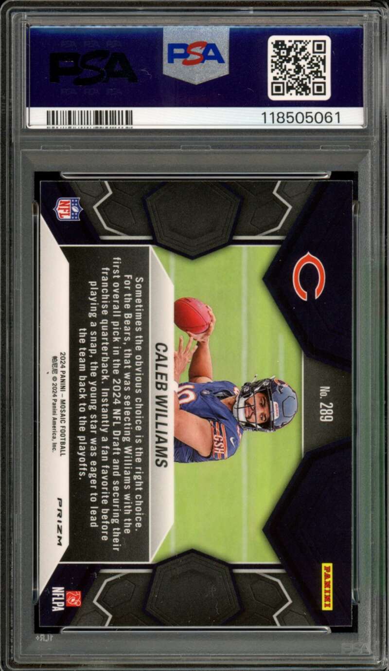 Caleb Williams Rookie Card 2024 Mosaic Camo Pink #289 PSA 10 Image 2