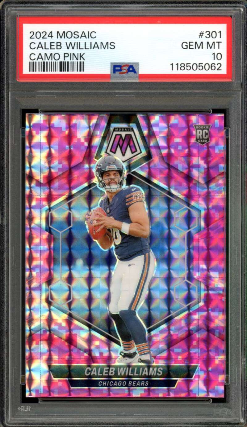 Caleb Williams Rookie Card 2024 Mosaic Camo Pink #301 PSA 10 Image 1