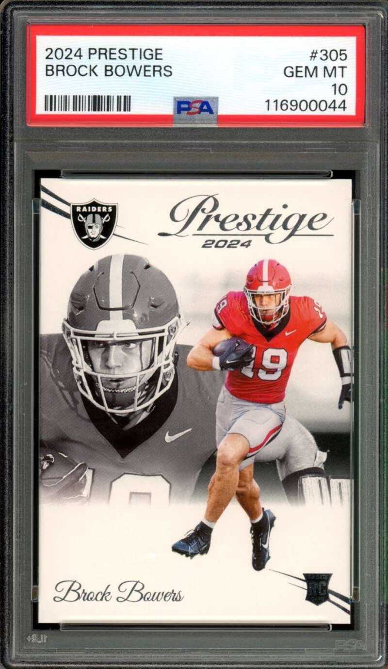 Brock Bowers Rookie Card 2024 Prestige #305 PSA 10 Image 1