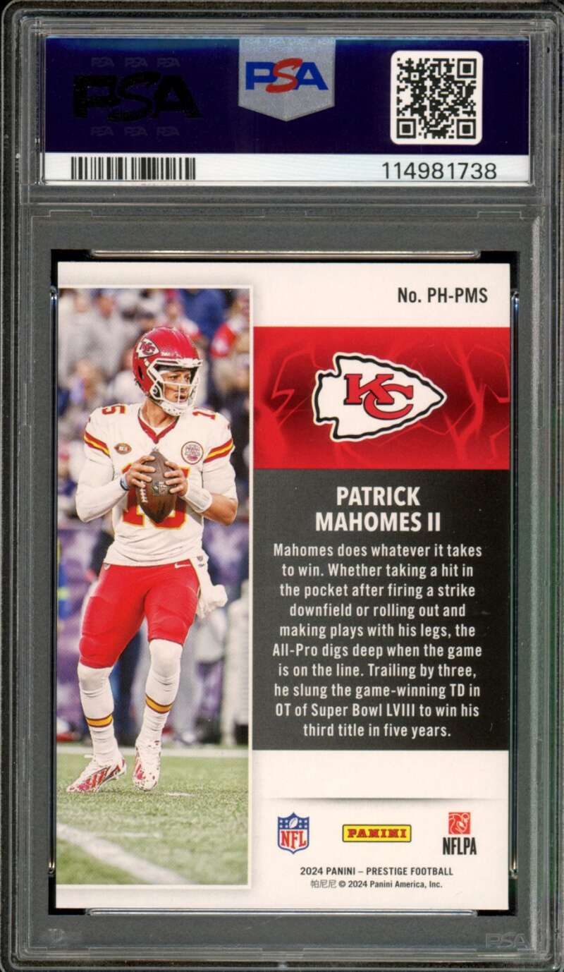 Patrick Mahomes II Card 2024 Prestige Power House #Phpms PSA 10 Image 2