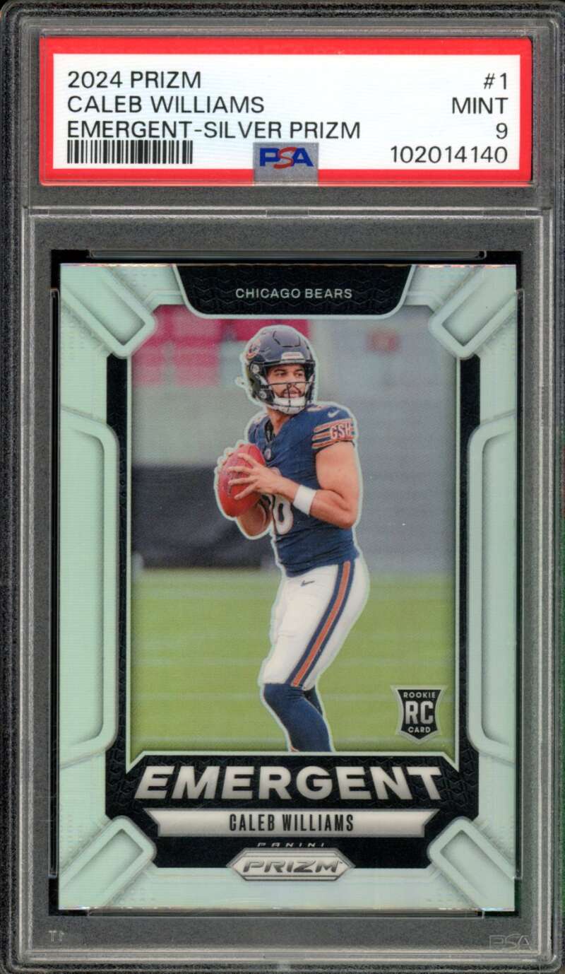 Caleb Williams Rookie Card 2024 Prizm Emergent Silver #1 PSA 9 Image 1