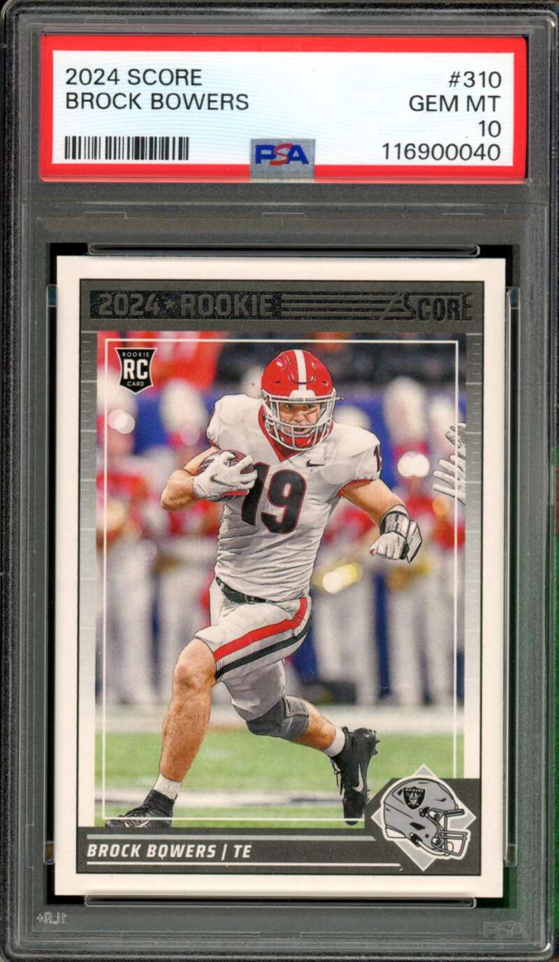 Brock Bowers Rookie Card 2024 Score #310 PSA 10 Image 1