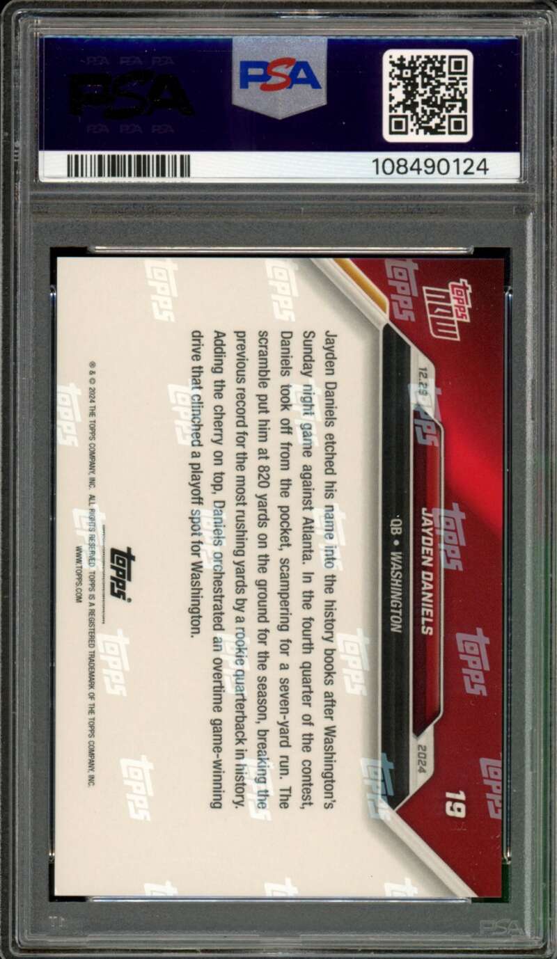 Jayden Daniels Rookie Card 2024 Topps Now #19 PSA 10 Image 2