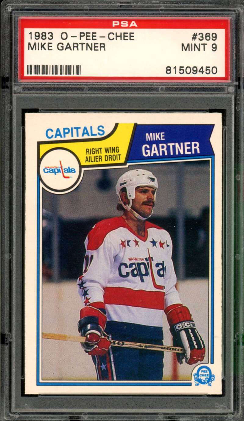 Mike Gartner Card 1983-84 O-Pee-Chee #369 PSA 9 Image 1