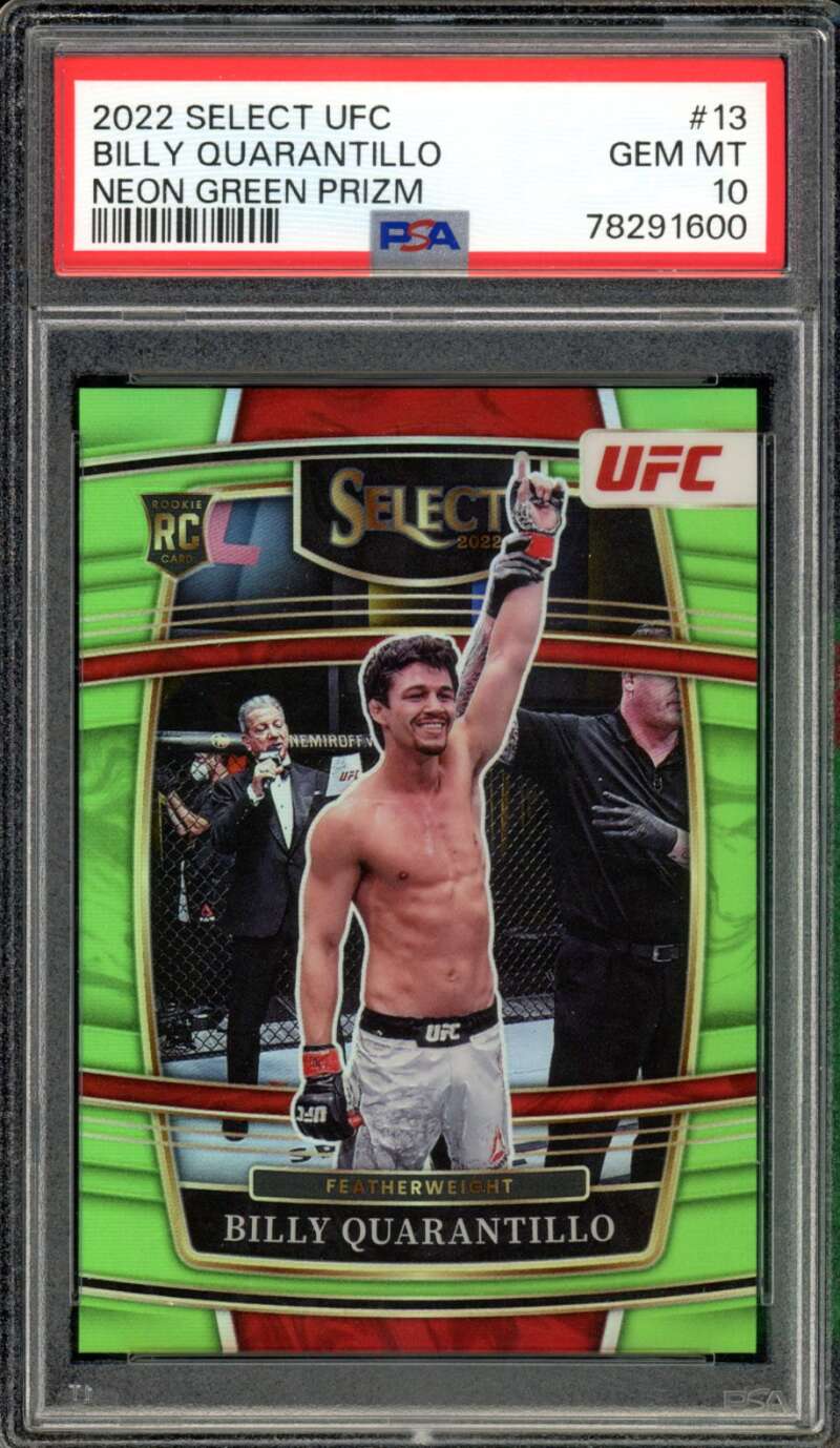 Billy Quarantillo Rookie Card 2022 Select Neon Green Prizm (17/49) #13 PSA 10 Image 1