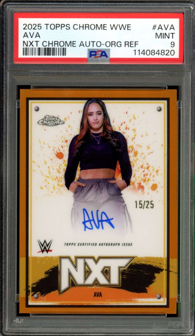 Ava Card 2025 Topps Chrome Auto Refractor (15/25) #Ava PSA 9 Image 1