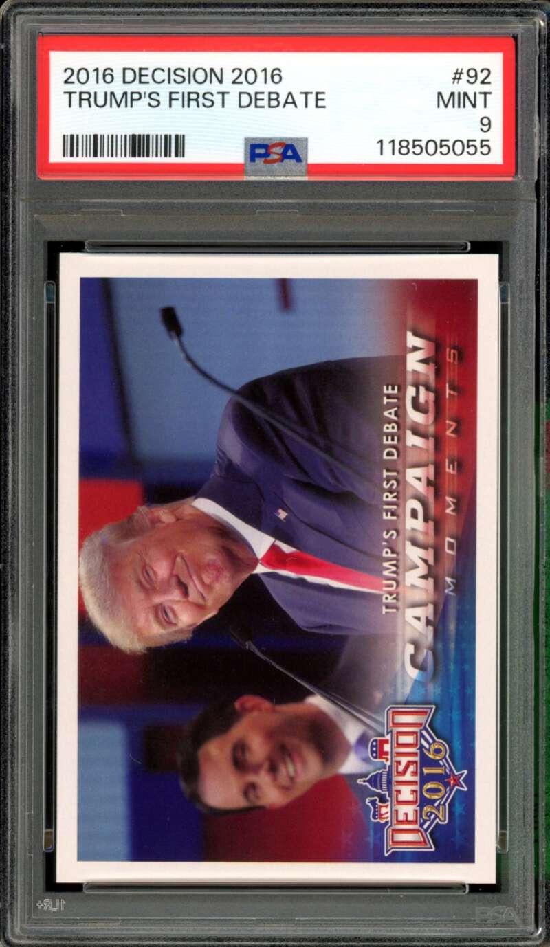Donald Trump Card 2016 Decision Firest Debate #92 PSA 9 Image 1