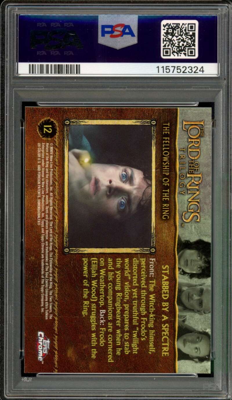 Stabbed By A Spectre Card 2004 Topps Chrome Lord Of Rings Trilogy #12 PSA 9 Image 2