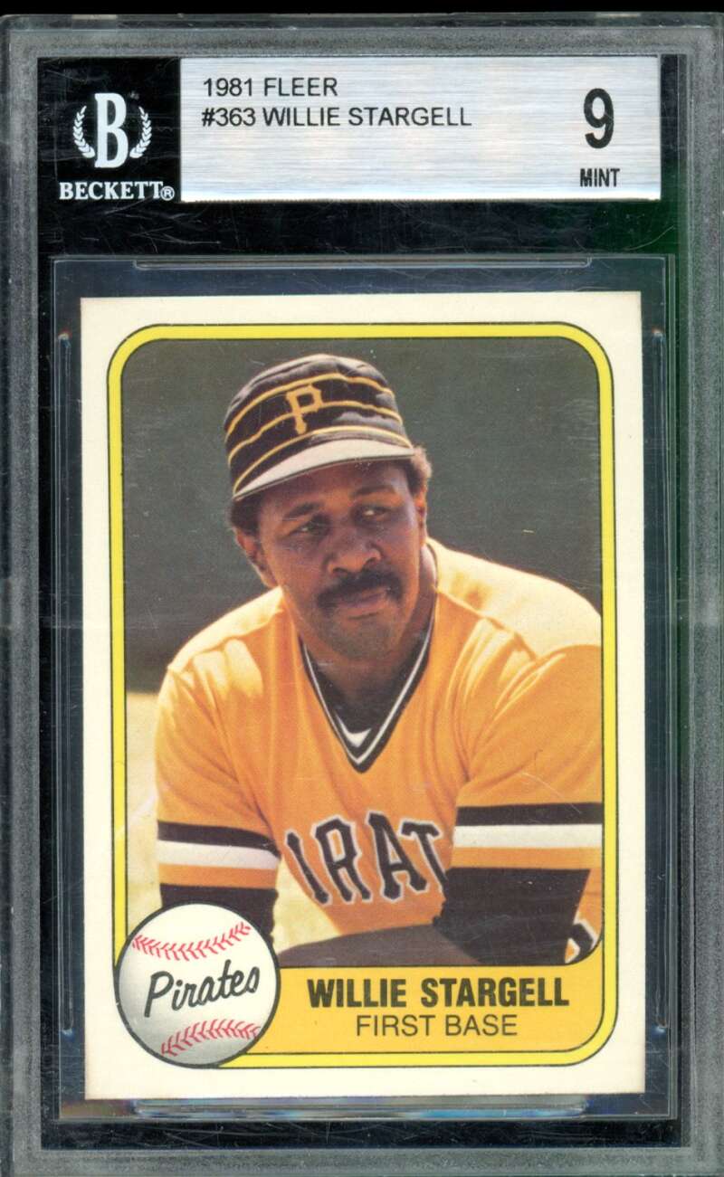 Willie Stargell Card 1981 Fleer #363 BGS 9 Image 1