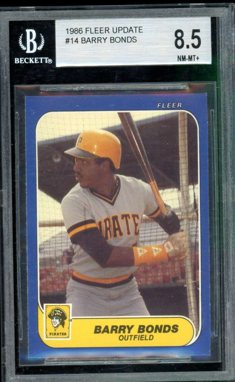 Barry Bonds Rookie Card 1986 Fleer Update #14 BGS 8.5 Image 1