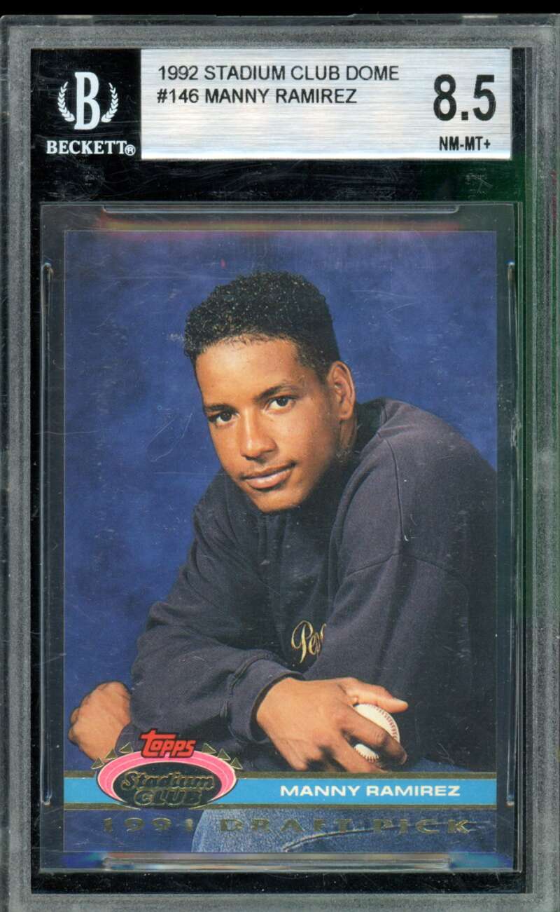 Manny Ramirez Rookie Card 1992 Stadium Club Dome #146 BGS 8.5 Image 1