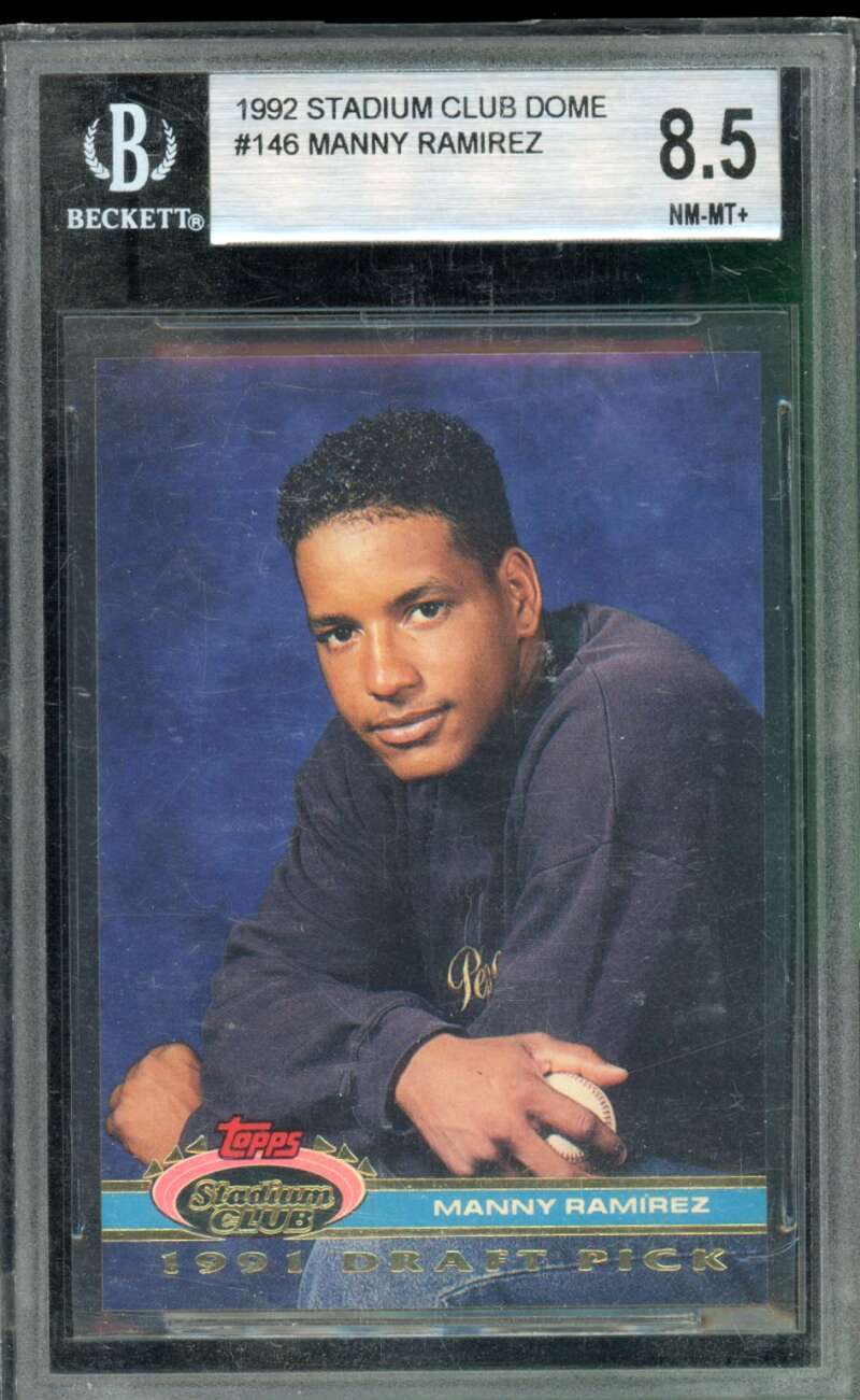 Manny Ramirez Rookie Card 1992 Stadium Club Dome #146 BGS 8.5 Image 1