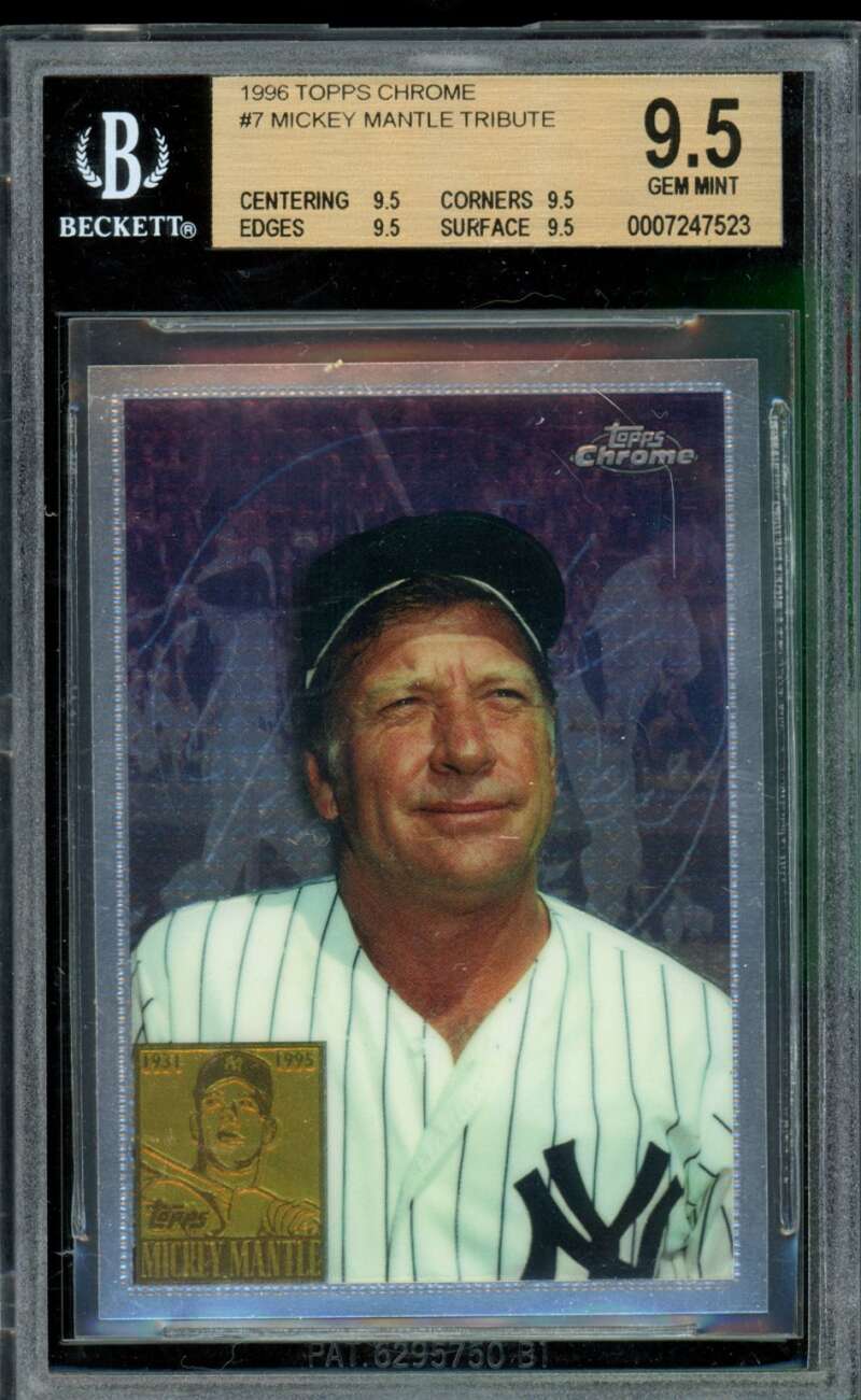 Mickey Mantle Card 1996 Topps Chrome #7 BGS 9.5 Image 1