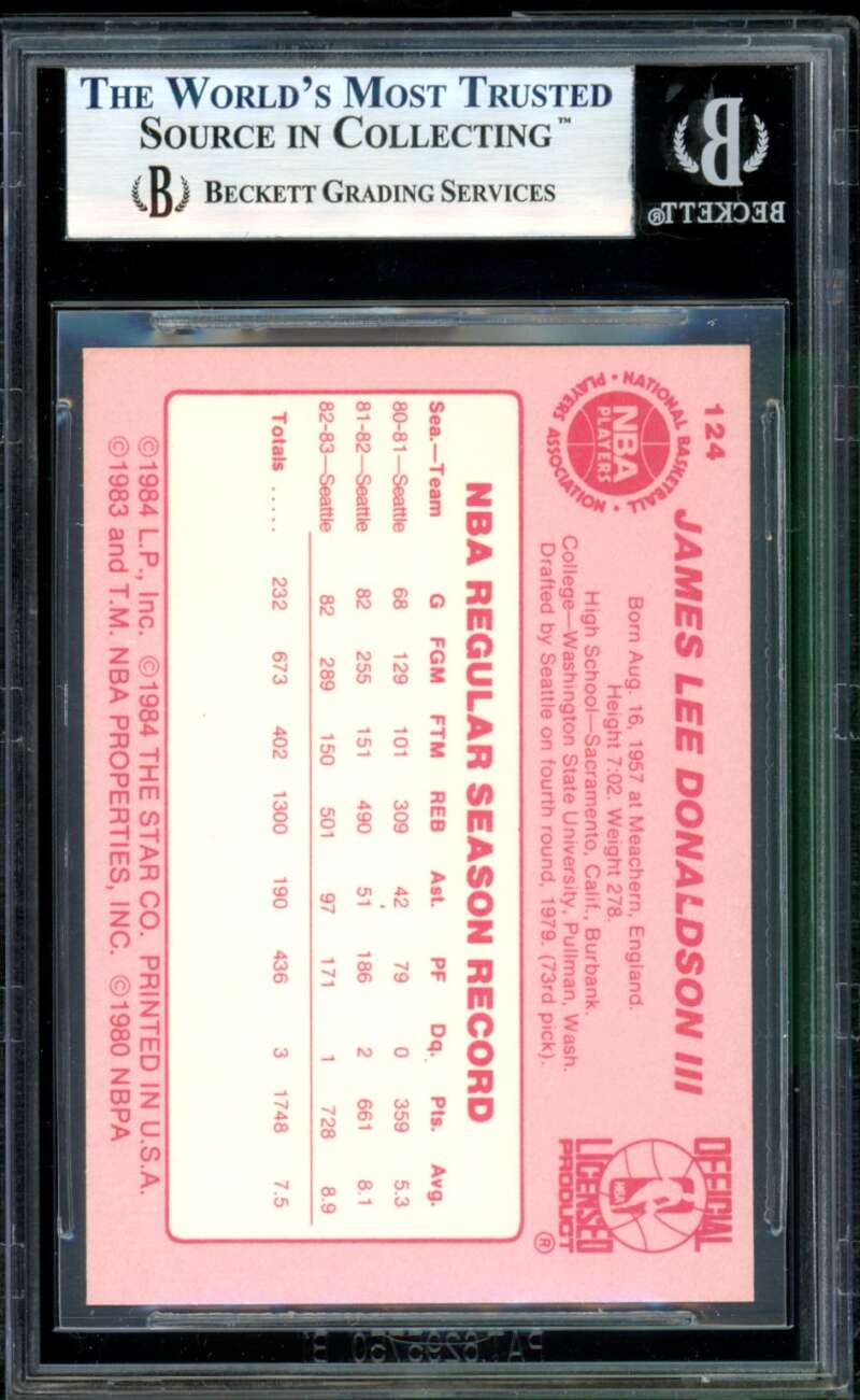 James Donaldson Card 1983-84 Star #124 BGS 9 Image 2