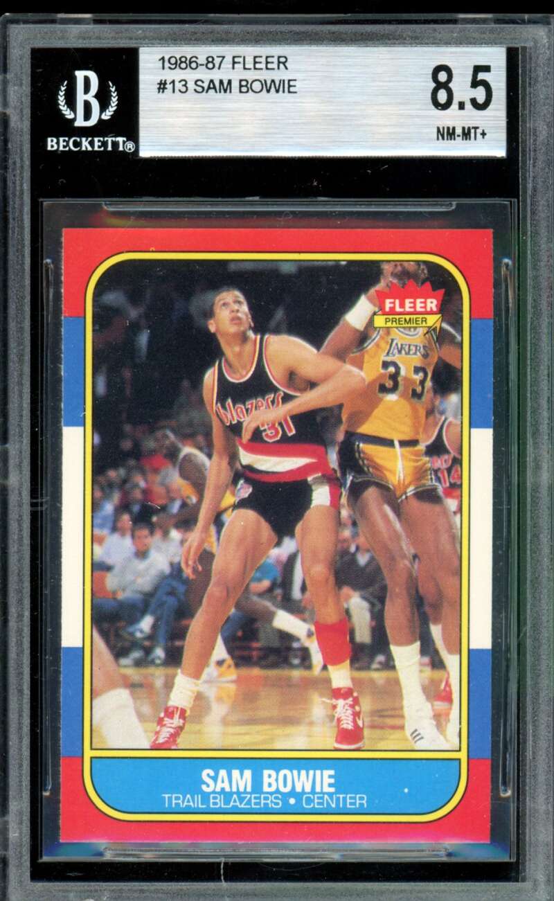 Sam Bowie Rookie Card 1986-87 Fleer #13 BGS 8.5 Image 1