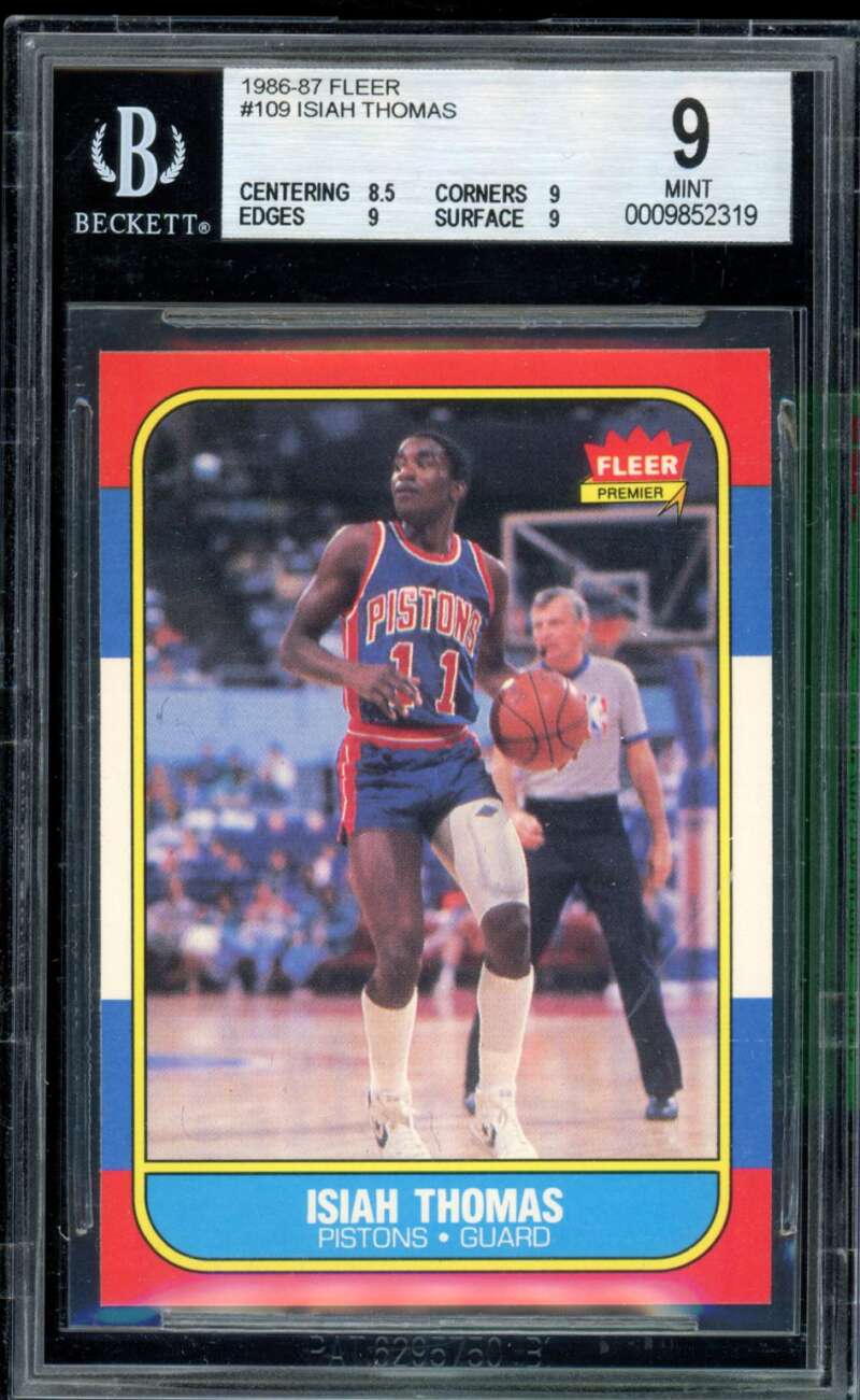 Isiah Thomas Rookie Card 1986-87 Fleer #109 BGS 8.5 Image 1