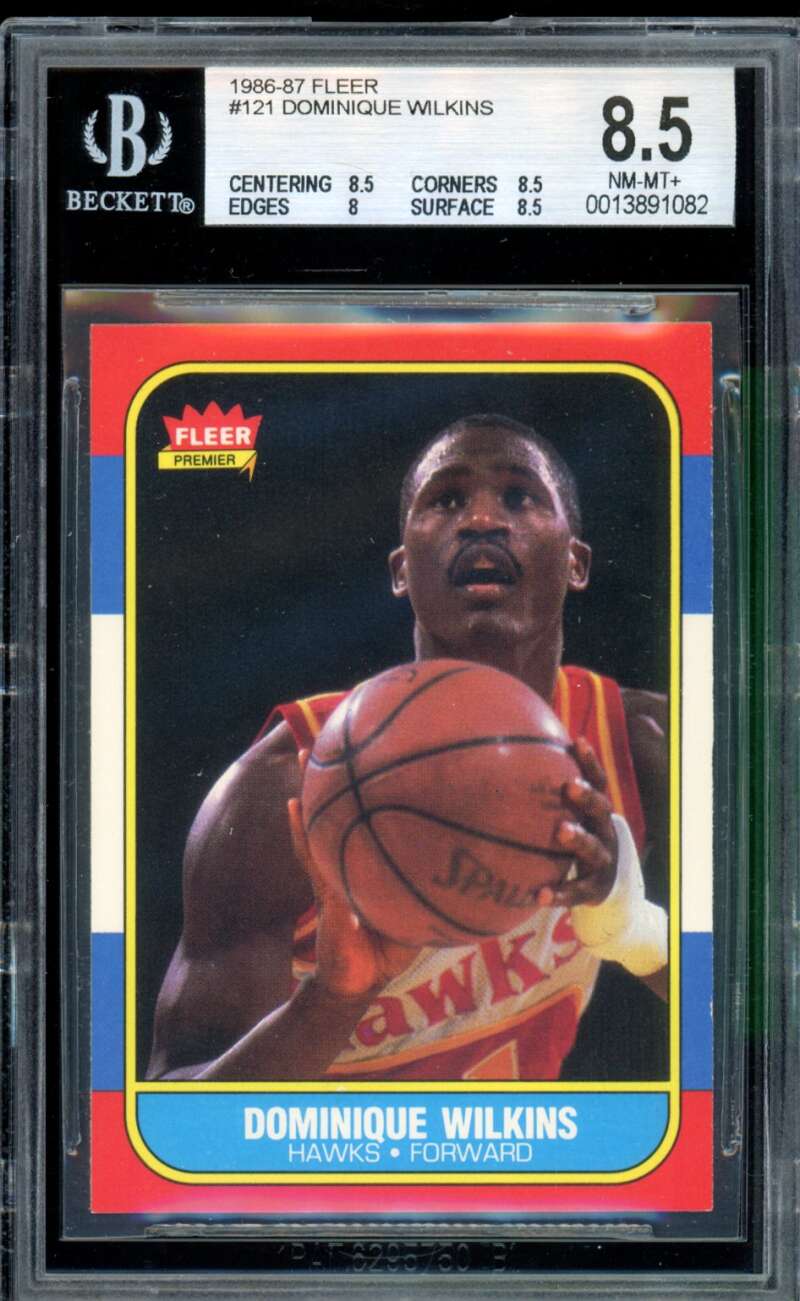 Dominique Wilkins Card 1986-87 Fleer #121 BGS 8.5 Image 1