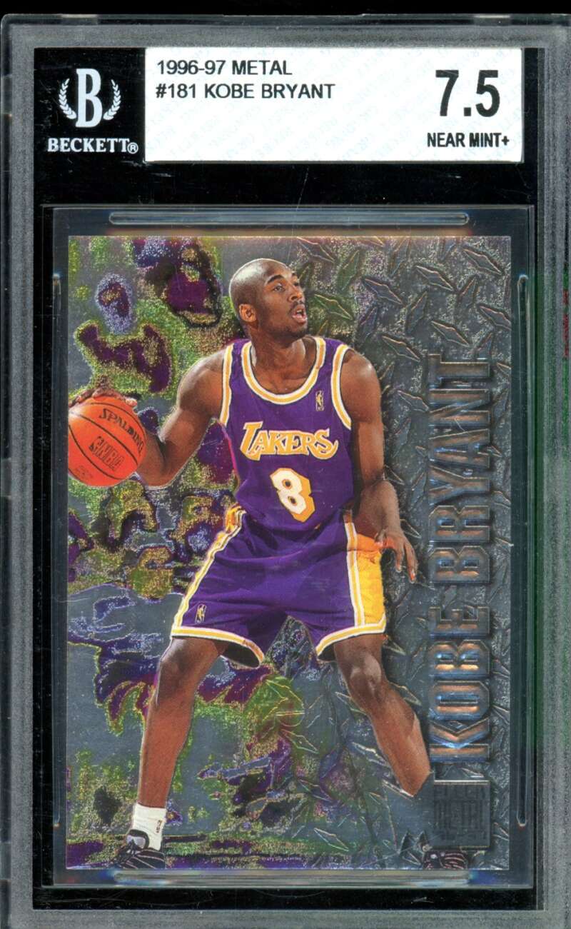 Kobe Bryant Rookie Card 1996-97 Metal #181 BGS 7.5 Image 1