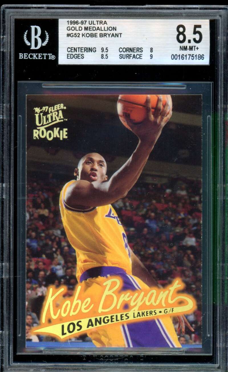 Kobe Bryant Rookie Card 1996-97 Ultra Gold Medallion G52 BGS 8.5 Image 1