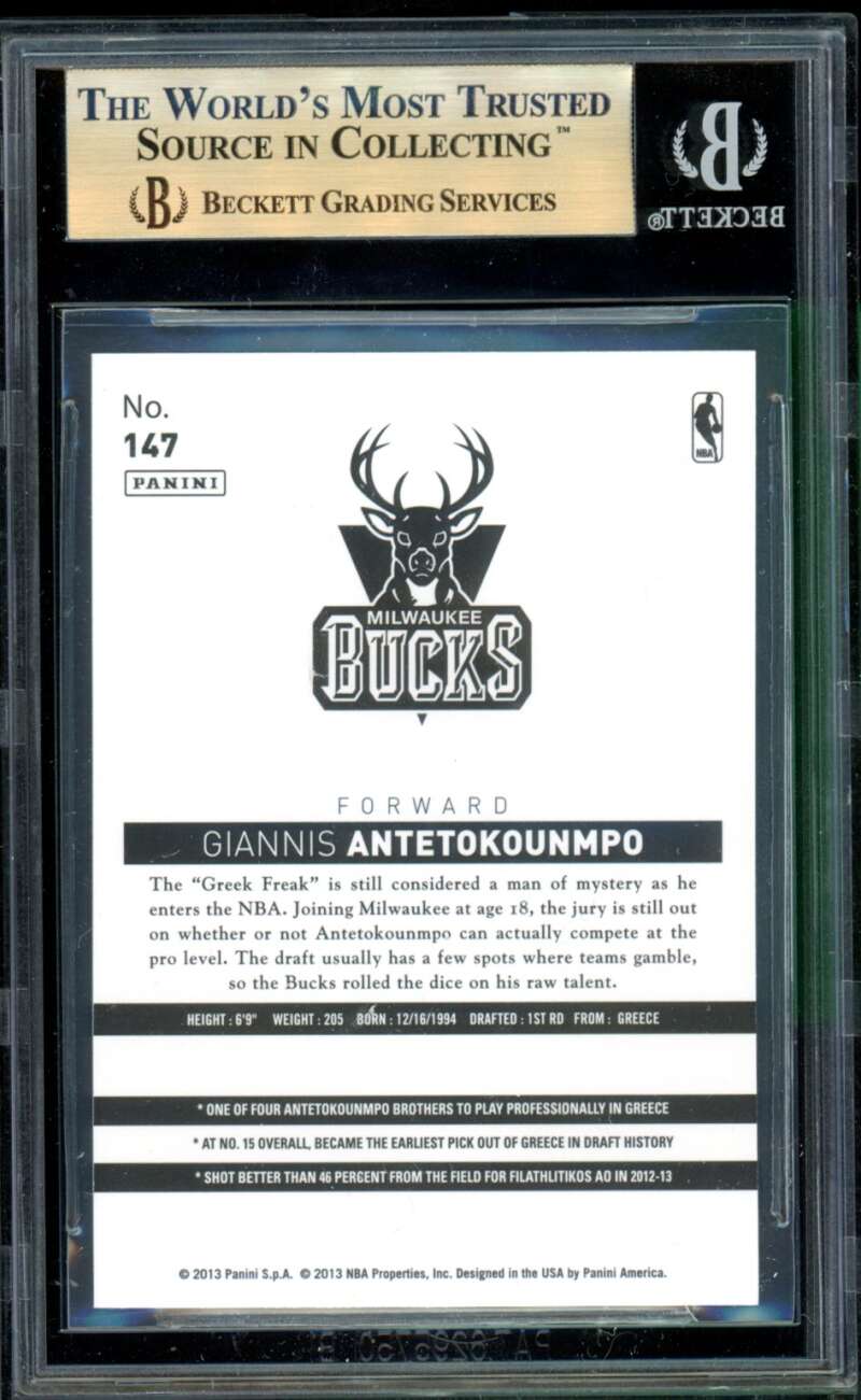 Giannis Antetokounmpo Rookie Card 2013-14 Hoops Chinese #147 BGS 9.5 Image 2
