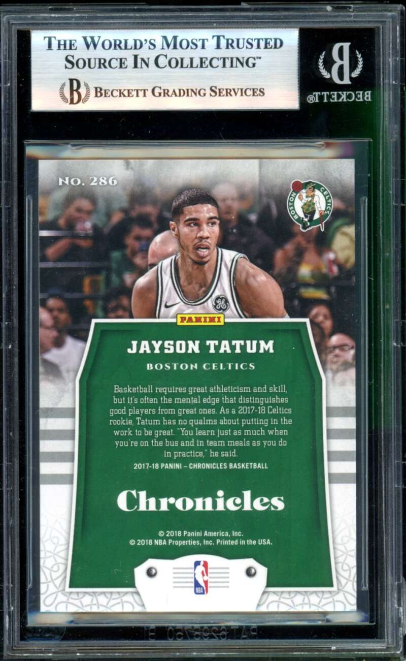 Jayson Tatum Rookie Card 2017-18 Panini Artist Proof Silver (67/99) #286 BGS 8.5 Image 2