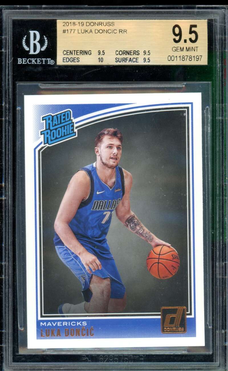 Luka Doncic Rookie Card 2018-19 Donruss #177 BGS 9.5 Image 1