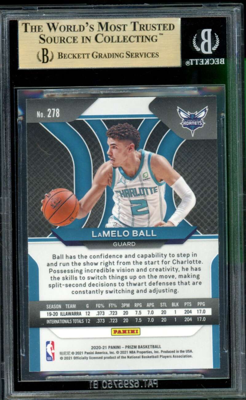 LaMelo Ball Rookie Card 2020-21 Panini Prizm #278 BGS 9.5 Image 2