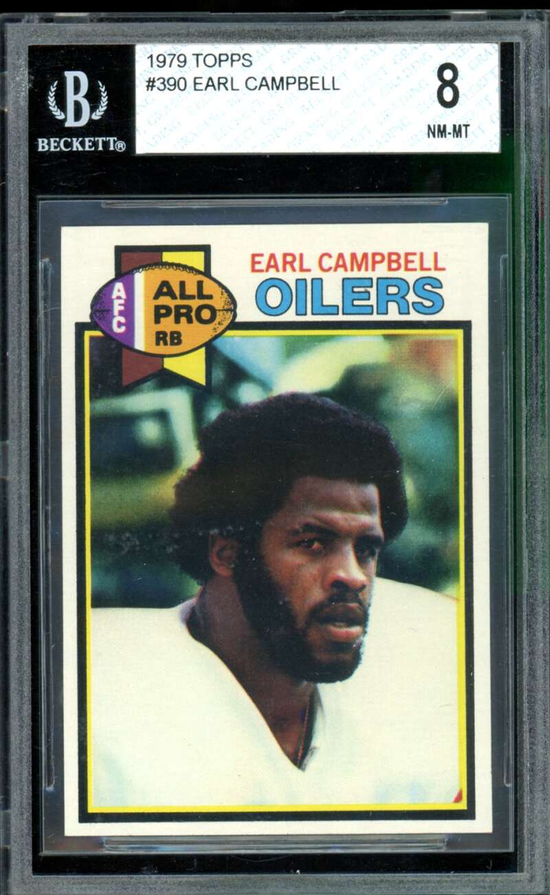 Earl Campbell Rookie Card 1979 Topps #390 BVG BGS 8 Image 1