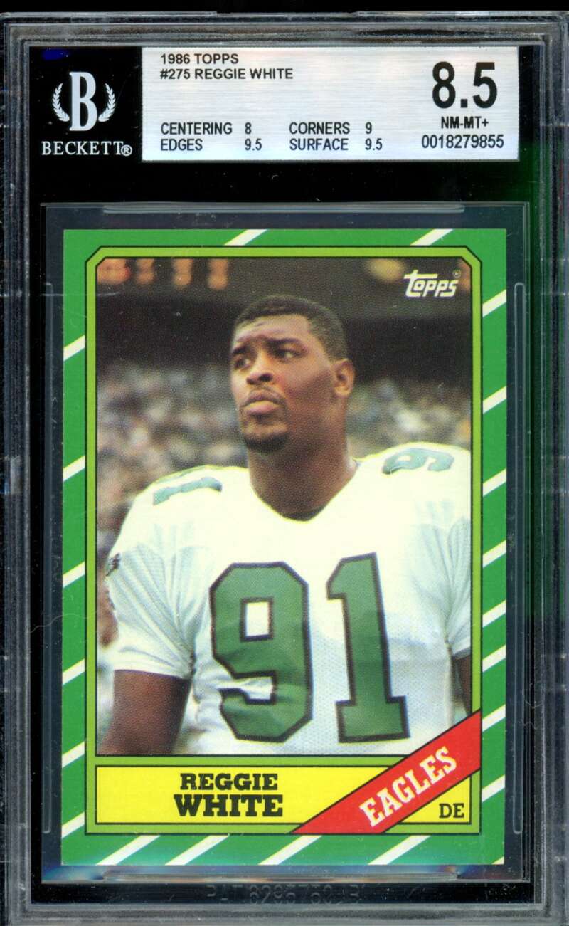 Reggie White Rookie Card 1986 Topps #275 BGS 8.5 Image 1