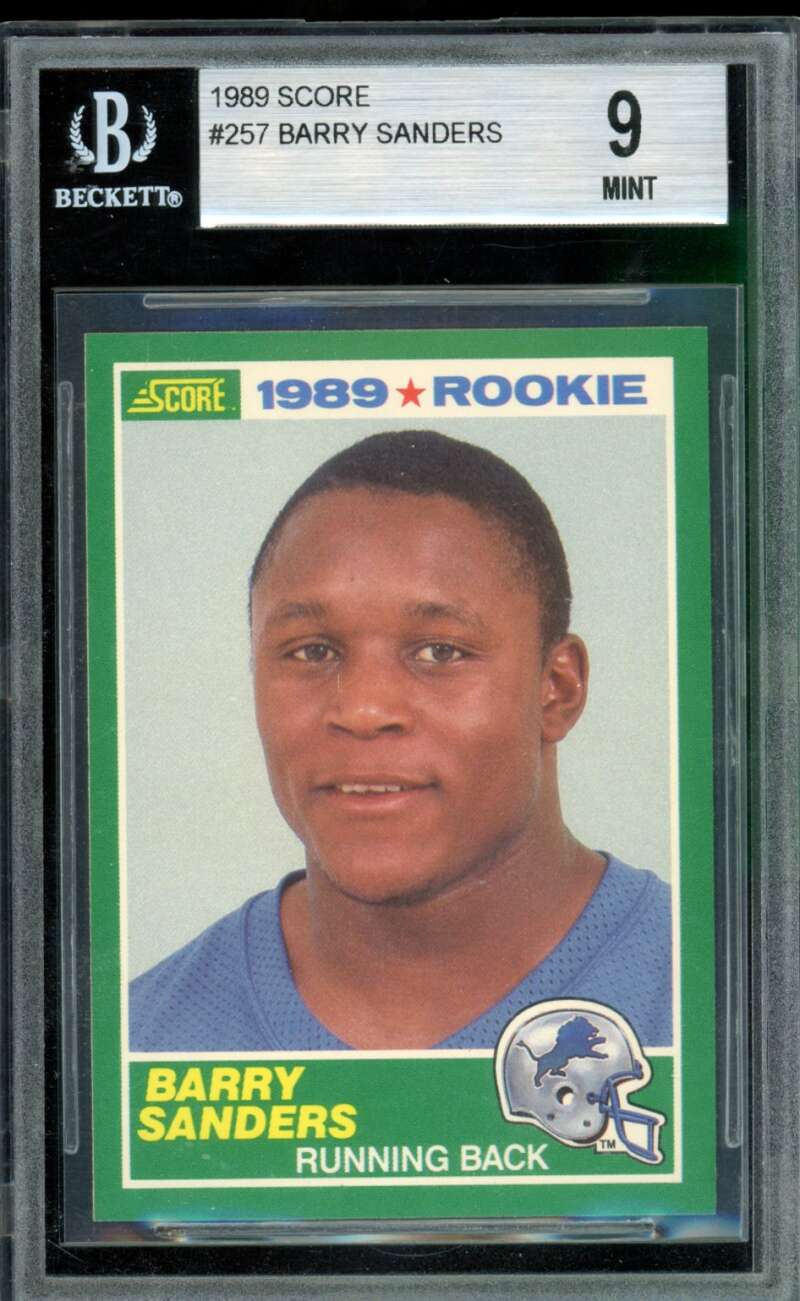 Barry Sanders Rookie Card 1989 Score #257 BGS 9 Image 1