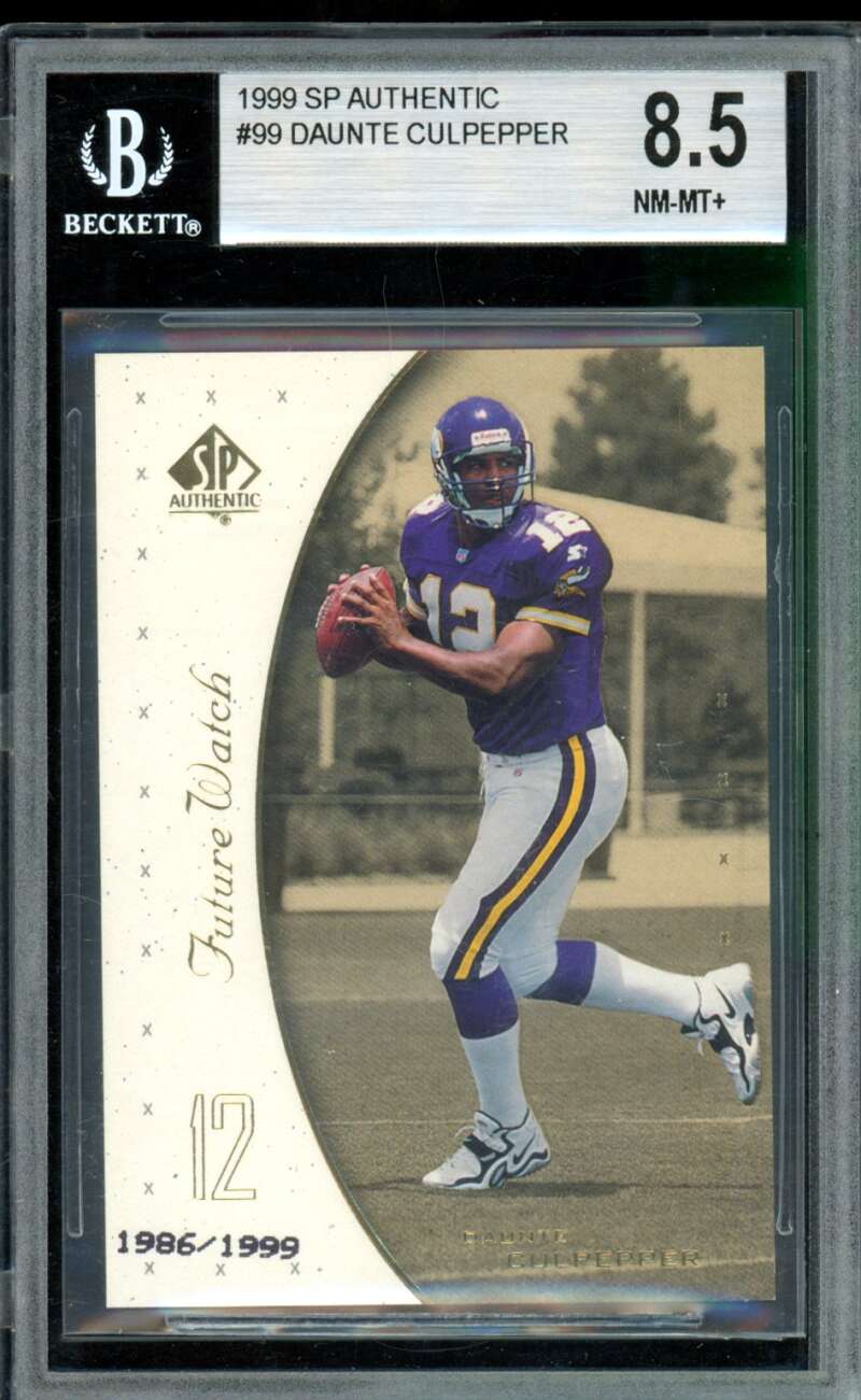 Daunte Culpepper Rookie Card 1999 SP Authentic (1986/1999) #99 BGS 8.5 Image 1
