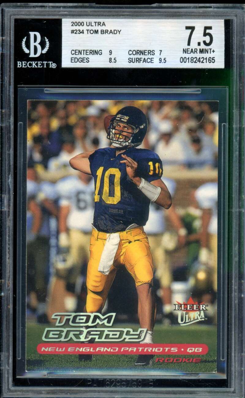 Tom Brady Rookie Card 2000 Ultra #234 BGS 7.5 Image 1