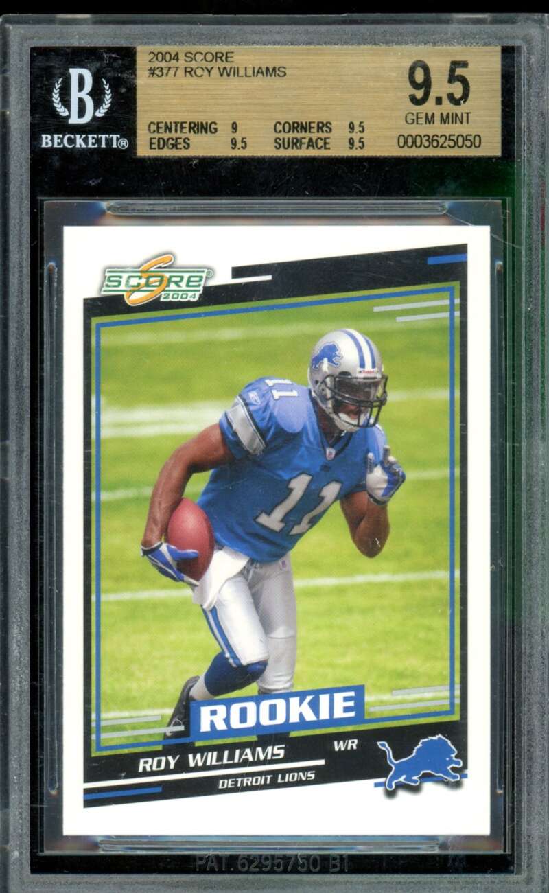 Roy Williams Rookie Card 2004 Score #377 BGS 9.5 Image 1