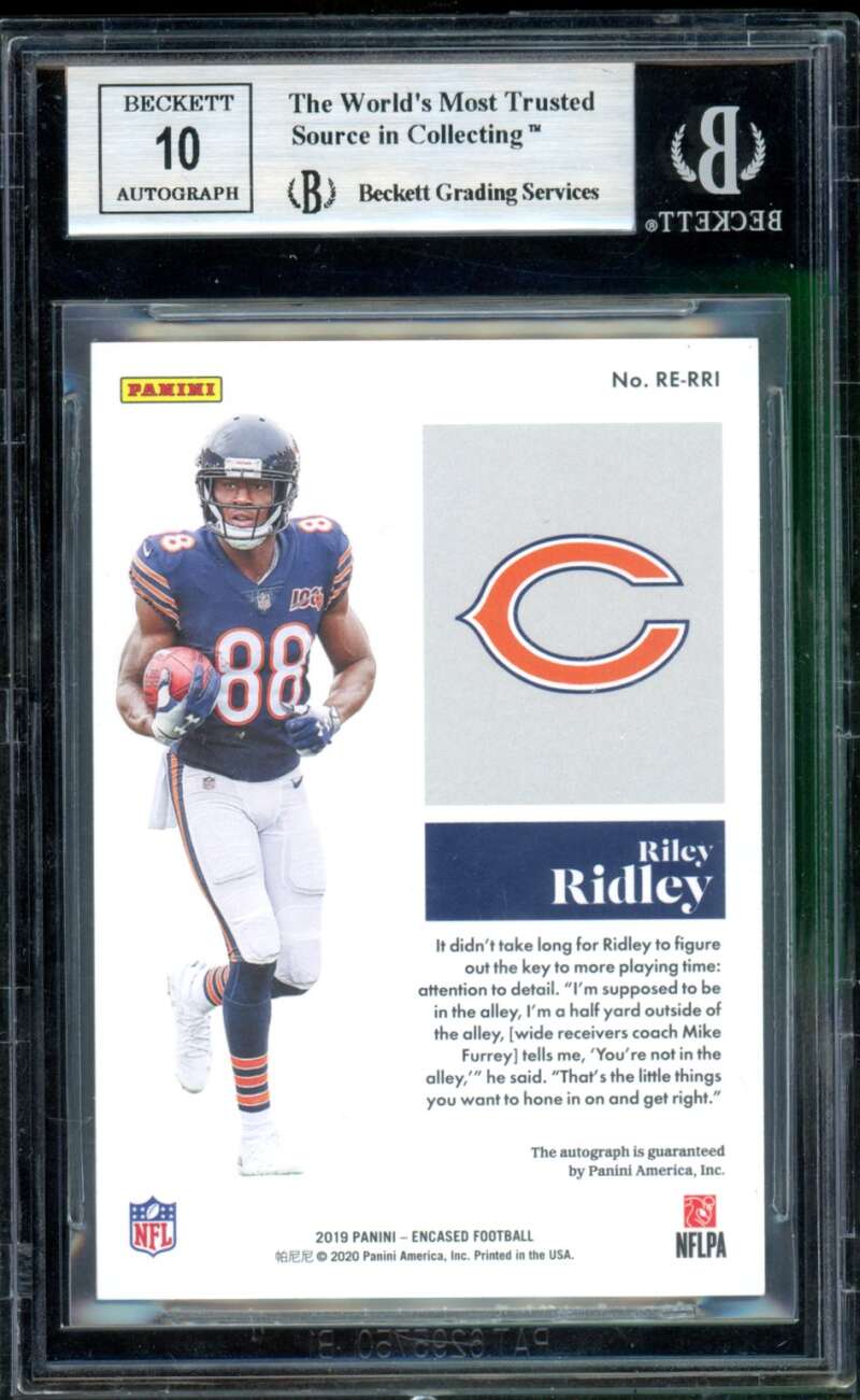 Riley Ridley Rookie Card 2019 Panini Encased Endorsements Ruby (1/9) #35 BGS 9 Image 2