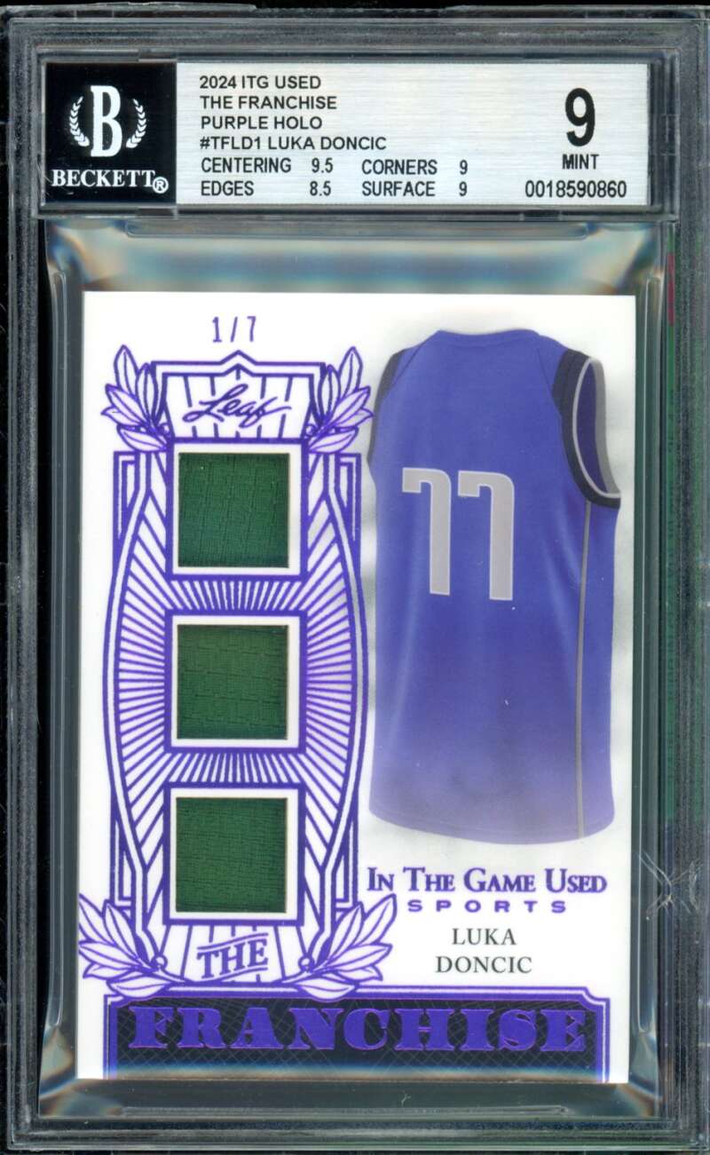 Luka Doncic Card 2024-25 ITG Used The Franchise Purple Holo (1/7) #TFLD1 BGS 9.5 Image 1