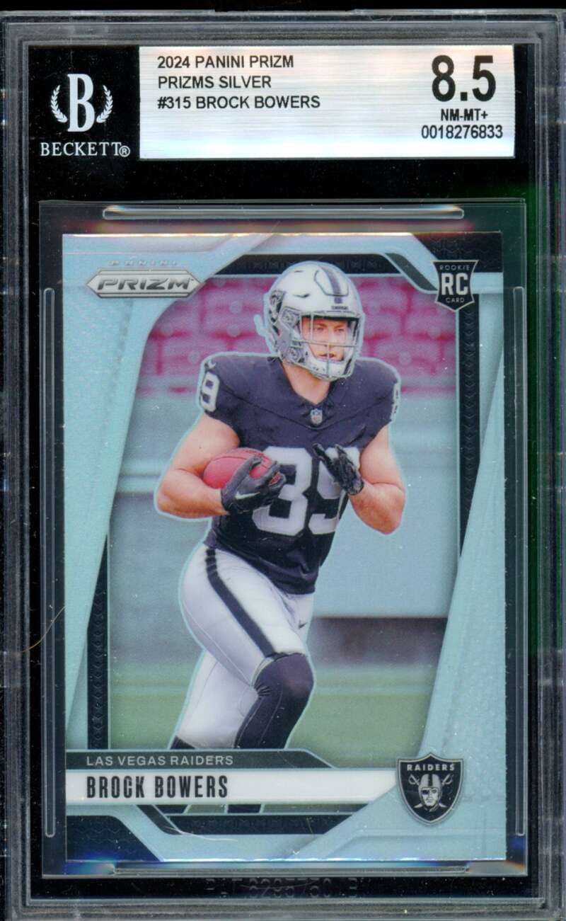 Brock Bowers Rookie Card 2024 Panini Prizm Silver #315 BGS 8.5 Image 1