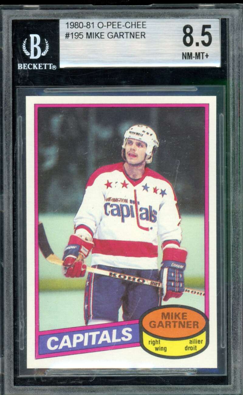 Mike Gartner Rookie Card 1980-81 O-Pee-Chee #195 BGS 8.5 Image 1