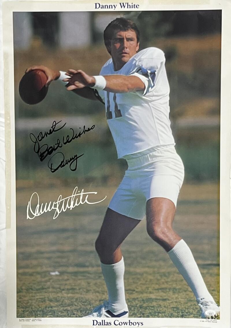 Dallas Cowboys Danny White Autographed Signed 21X31 Poster JSA Authentic Image 2
