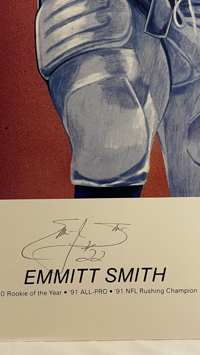 Dallas Cowboys Emmitt Smith Autographed Signed 22X28 Poster BAS Authentic LOA Image 3