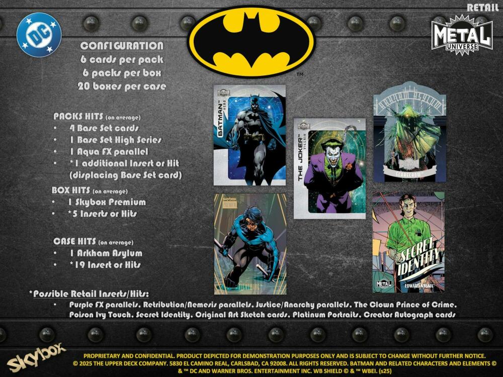 2025 Upper Batman Skybox Metal Universe 6-Pack Blaster Box Image 4