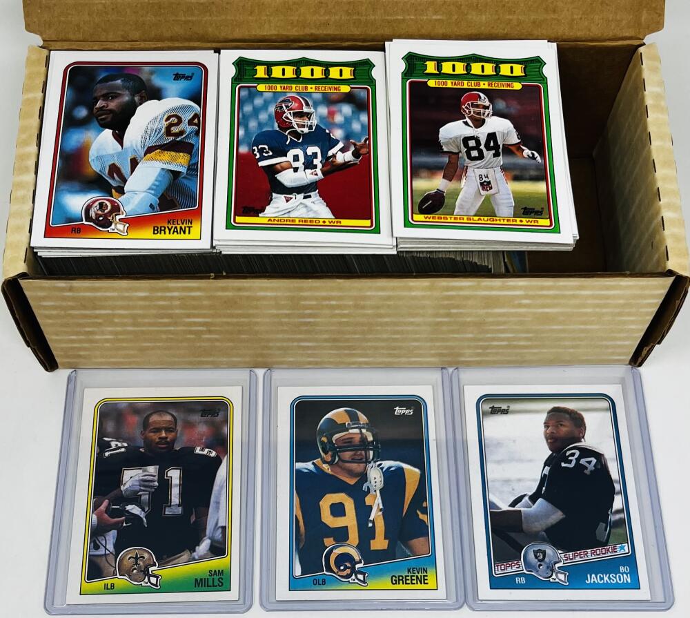 1988 Topps Football Hand Collated Set 1-396  PLUS 1000 Yard Club Set 1-28 Image 1