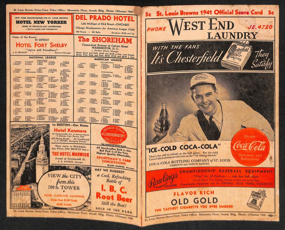 1941 St. Louis Browns vs. Philadelphia Phillies Scorecard  Image 1