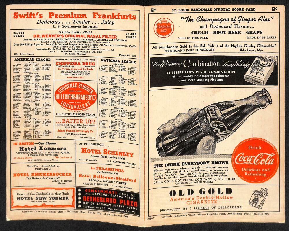 1940 St. Louis Cardinals vs. New York Giants Scorecard  Image 1