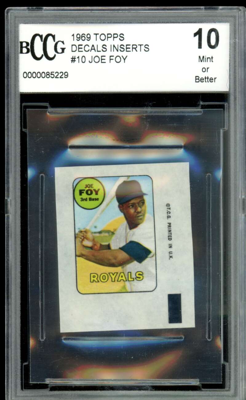 Joe Foy Card 1969 Topps Decals Inserts #10 BGS BCCG 10 Image 1